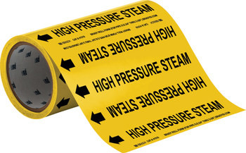 Brady 41519 Self-Adhesive Pipe Marker - Vinyl - Black on Yellow - B-946