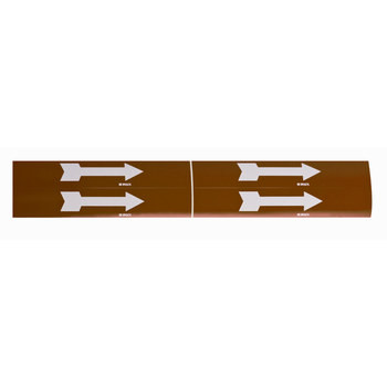Brady 109935 Self-Adhesive Pipe Marker, 1 in to 2 1/2 in - Vinyl - White on Brown - B-946 - 68172