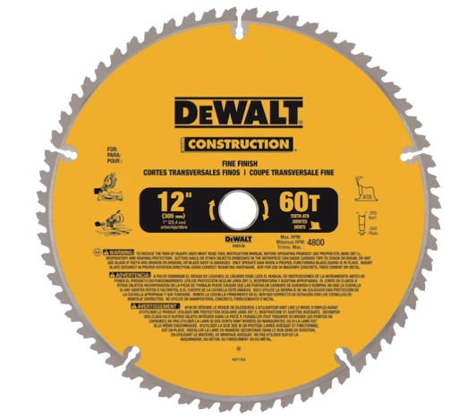 DeWalt 12" 60-Tooth Fine Finish Miter Saw Blade