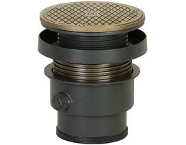 834-63DNR Adjustable On-Grade Cleanout Complete Assembly With Ring and Strainer, Ductile Iron