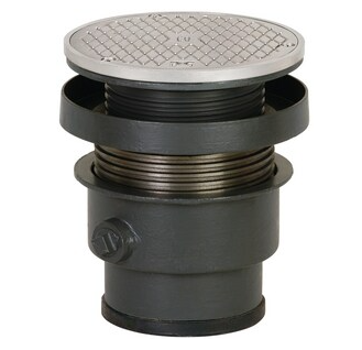 FinishLine™ 834 Series 3 in. Push Joint Ductile Iron Cleanout Assembly with 6-1/2 in. Round Stainless Steel Cover