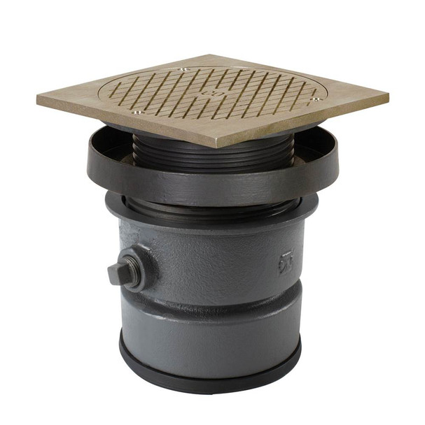 FinishLine™ 834 Series 4 in. Push Joint Ductile Iron Cleanout Assembly with 6-5/8 in. Square Nickel Bronze Ring and Cover