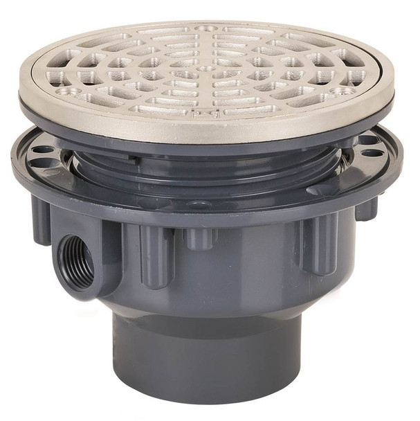 Adj Floor Drain 2 Pvc 5ss R&s Rnd