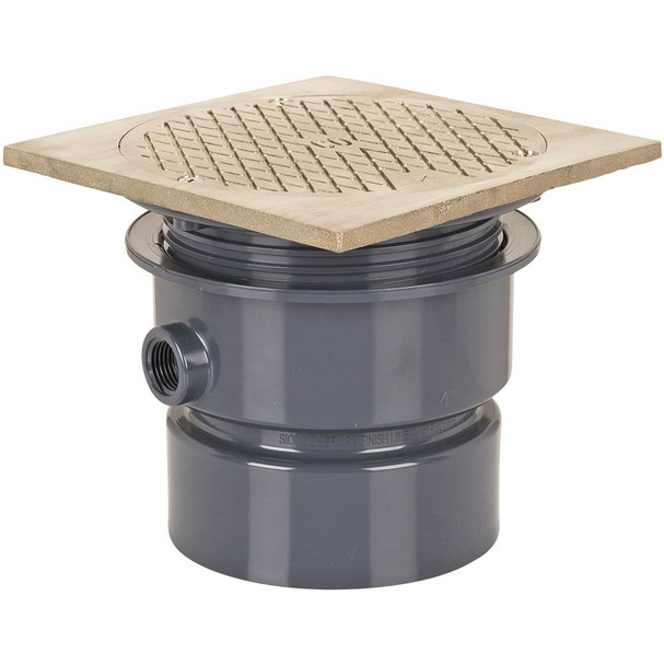 Adj Floor Cleanout 4 Pvc 6nb R&c Sq