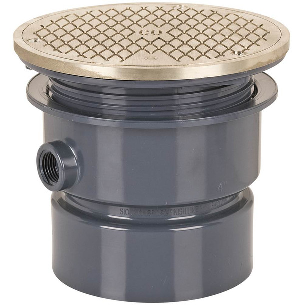 Adj Floor Cleanout 4 Pvc 6nb R&c Rnd
