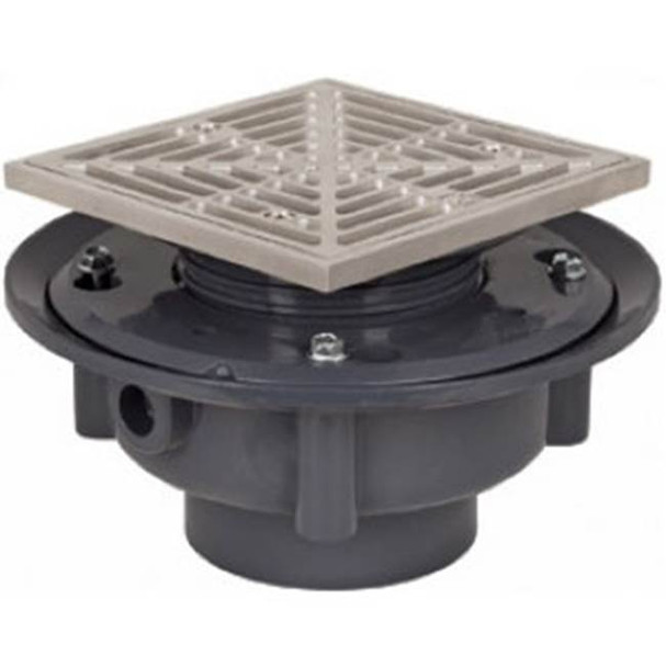 Adj Flashing Drain 4 Pvc 7ss R&s Sq
