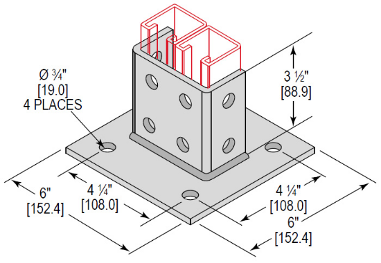 Post Base - PBD4H350SQS6