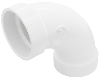 PVC DWV Long Turn 90 Degree Elbow (H x H)