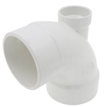 PVC DWV 90 Degree Street Elbow w/ 2" Low Heel Inlet (S x H x H)
