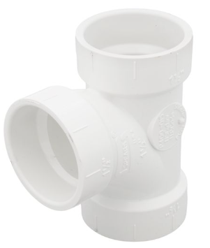PVC DWV 90 Degree Sanitary Tee (H x H x H)