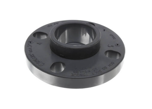 Schedule 80 CPVC Van Stone Flange w/ Plastic Ring (Socket x Multi Bolt)