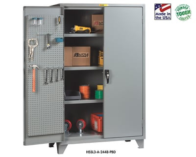 12 Ga. Cabinets With Pegboard Doors - HSSL3-A-2460-PBD