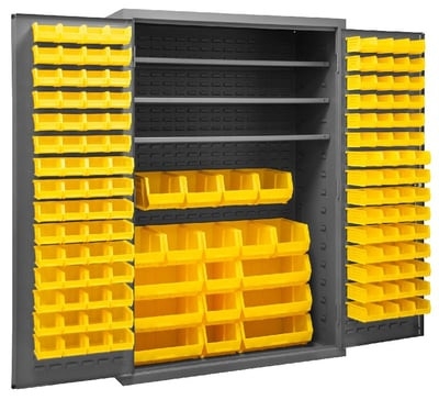 16 Gauge Cabinets With Hook-On-Bins® And Shelves - H2502-138-3S-95