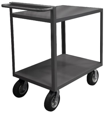 2 Shelf Stock Carts With Raised Handles - HRSCR-2436-ALD-95