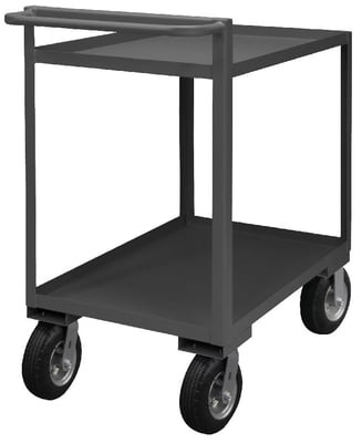 2 Shelf Stock Carts With Raised Handles - HRSCR-2448-95