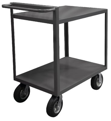 2 Shelf Stock Carts With Raised Handles - HRSCR-3048-ALD-95