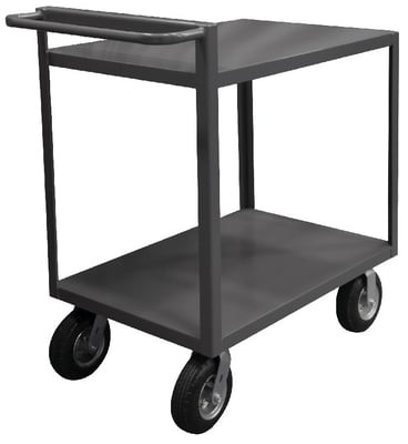 2 Shelf Stock Carts With Raised Handles - HRSCR-3060-ALD-95