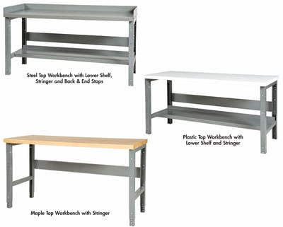 Adjustable Height Channel Leg Work Bench - H800-P-524