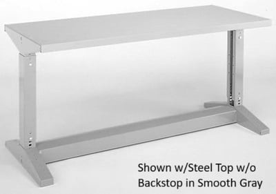 Adjustable Height Iron-I Work Bench Without Shelf - H422-5W-GN