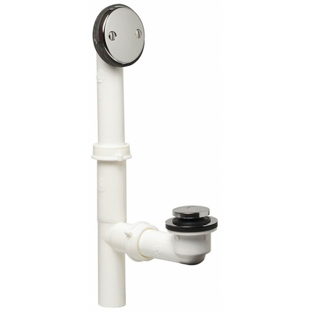 Ezy Touch W&o Tubular Brs Drain Body White Chrome Trim