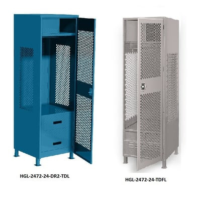 All Welded Heavy Duty Gear Lockers - HGL-2472-24-DR2-TD