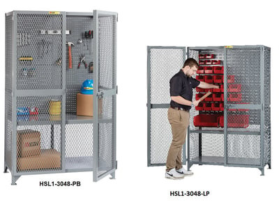 All-Welded Tool Storage Locker With Pegboard Or Louvered Panels - HSL1-2460-PB