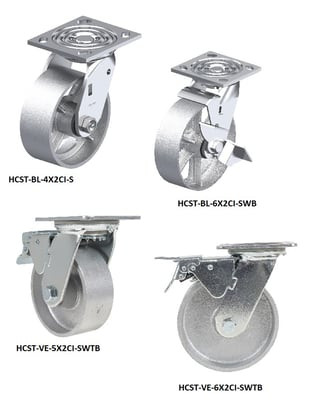Cast Iron / Semi-Steel Casters - HCST-VE-5X2CI-S