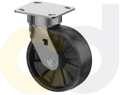 Casterdepot Ergonomic, Top Plate Casters - Glass-Filled Nylon Wheel- Cap. Up To 1400 Lbs. - HC020.107