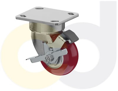 Casterdepot Ergonomic, Top Plate Casters - Poly On Aluminum Wheel - Capacities Up To 1500 Lbs. - HC002.991