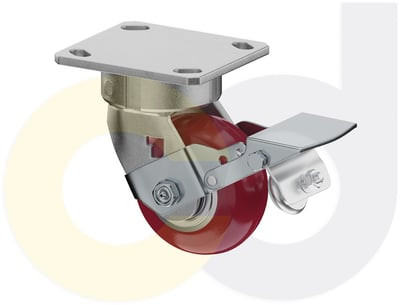 Casterdepot Ergonomic, Top Plate Casters - Poly On Aluminum Wheel - Capacities Up To 1500 Lbs. - HC020.9B5