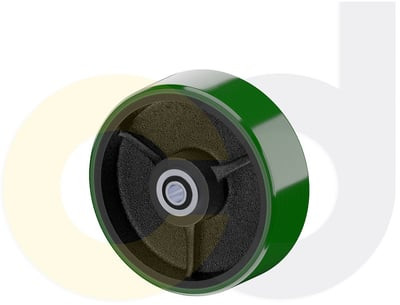 Casterdepot Ergonomic, Top Plate Casters - Poly On Cast Iron Wheel- Capacities Up To 1400 Lbs. - HW001.A05