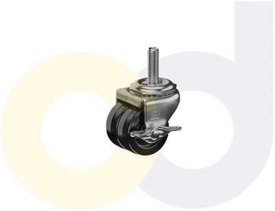 Casterdepot Low Profile Casters - Polyolefin Wheel - Capacities Up To 300 Lbs. - HC016.8C1