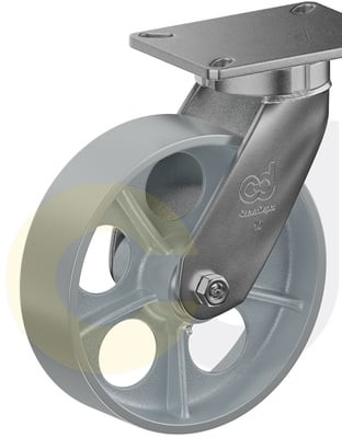 Casterdepot Top Plate Casters - Cast Iron Wheel - Capacities Up To 2500 Lbs. - HC015.964