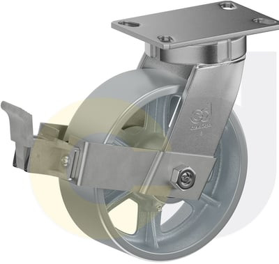 Casterdepot Top Plate Casters - Cast Iron Wheel - Capacities Up To 2500 Lbs. - HC092.44C