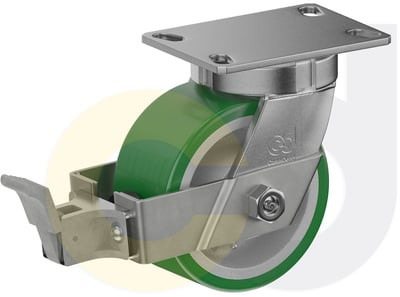Casterdepot Top Plate Casters - Poly On Cast Iron Wheel - Capacities Up To 3000 Lbs. - HC000.4B9