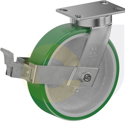 Casterdepot Top Plate Casters - Poly On Cast Iron Wheel - Capacities Up To 3000 Lbs. - HC092.458