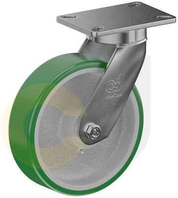 Casterdepot Top Plate Casters - Poly On Cast Iron Wheel - Capacities Up To 3500 Lbs. - HC000.6EF