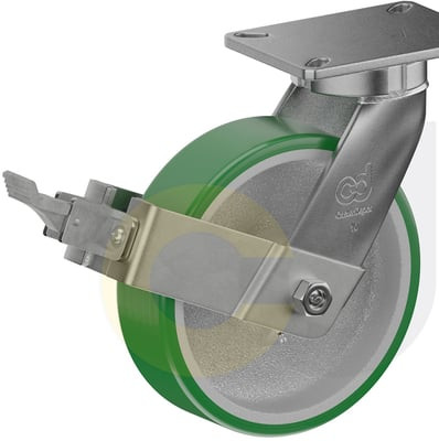Casterdepot Top Plate Casters - Poly On Cast Iron Wheel - Capacities Up To 3500 Lbs. - HC092.480