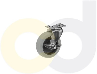 Casterdepot Top Plate Casters - Thermo-Rubber Wheel - Capacities Up To 110 Lbs. - HC003.414