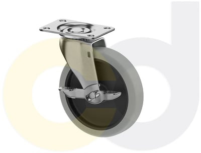 Casterdepot Top Plate Casters - Thermo-Rubber Wheel - Capacities Up To 110 Lbs. - HC014.70B