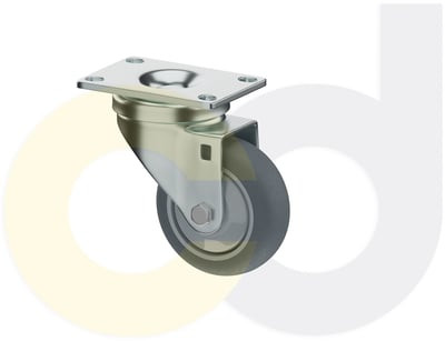 Casterdepot Top Plate Casters - Thermo-Rubber Wheel - Capacities Up To 325 Lbs. - HC015.A8D