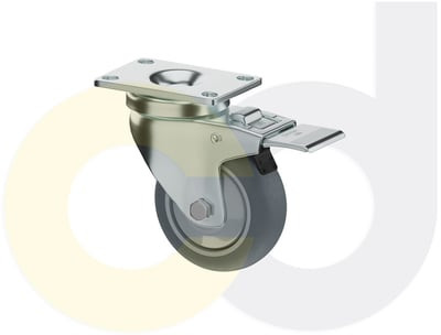Casterdepot Top Plate Casters - Thermo-Rubber Wheel - Capacities Up To 325 Lbs. - HC015.A8E