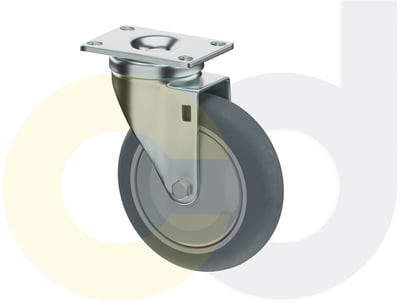 Casterdepot Top Plate Casters - Thermo-Rubber Wheel - Capacities Up To 325 Lbs. - HC015.A9B