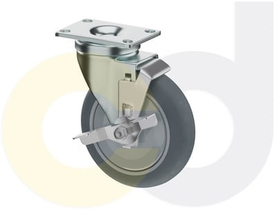 Casterdepot Top Plate Casters - Thermo-Rubber Wheel - Capacities Up To 325 Lbs. - HC015.A9D