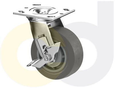 Casterdepot Top Plate Casters - Thermo-Rubber Wheel - Capacities Up To 600 Lbs. - HC000.E24