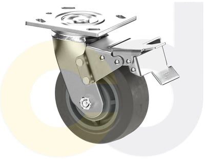 Casterdepot Top Plate Casters - Thermo-Rubber Wheel - Capacities Up To 600 Lbs. - HC000.E26