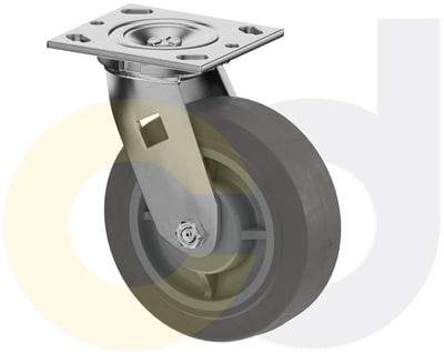 Casterdepot Top Plate Casters - Thermo-Rubber Wheel - Capacities Up To 600 Lbs. - HC000.E3C