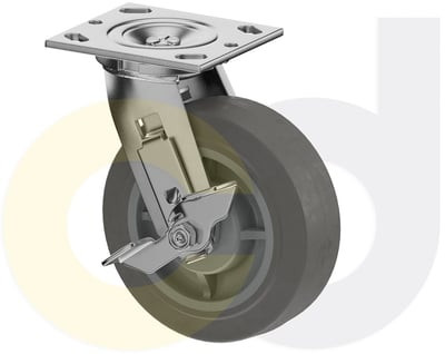 Casterdepot Top Plate Casters - Thermo-Rubber Wheel - Capacities Up To 600 Lbs. - HC000.E3E