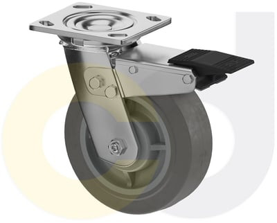 Casterdepot Top Plate Casters - Thermo-Rubber Wheel - Capacities Up To 600 Lbs. - HC091.EC3