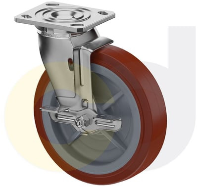 Casterdepot Top Plate Casters - Thermo-Urethane Wheel- Capacities Up To 800 Lbs. - HC000.6B1